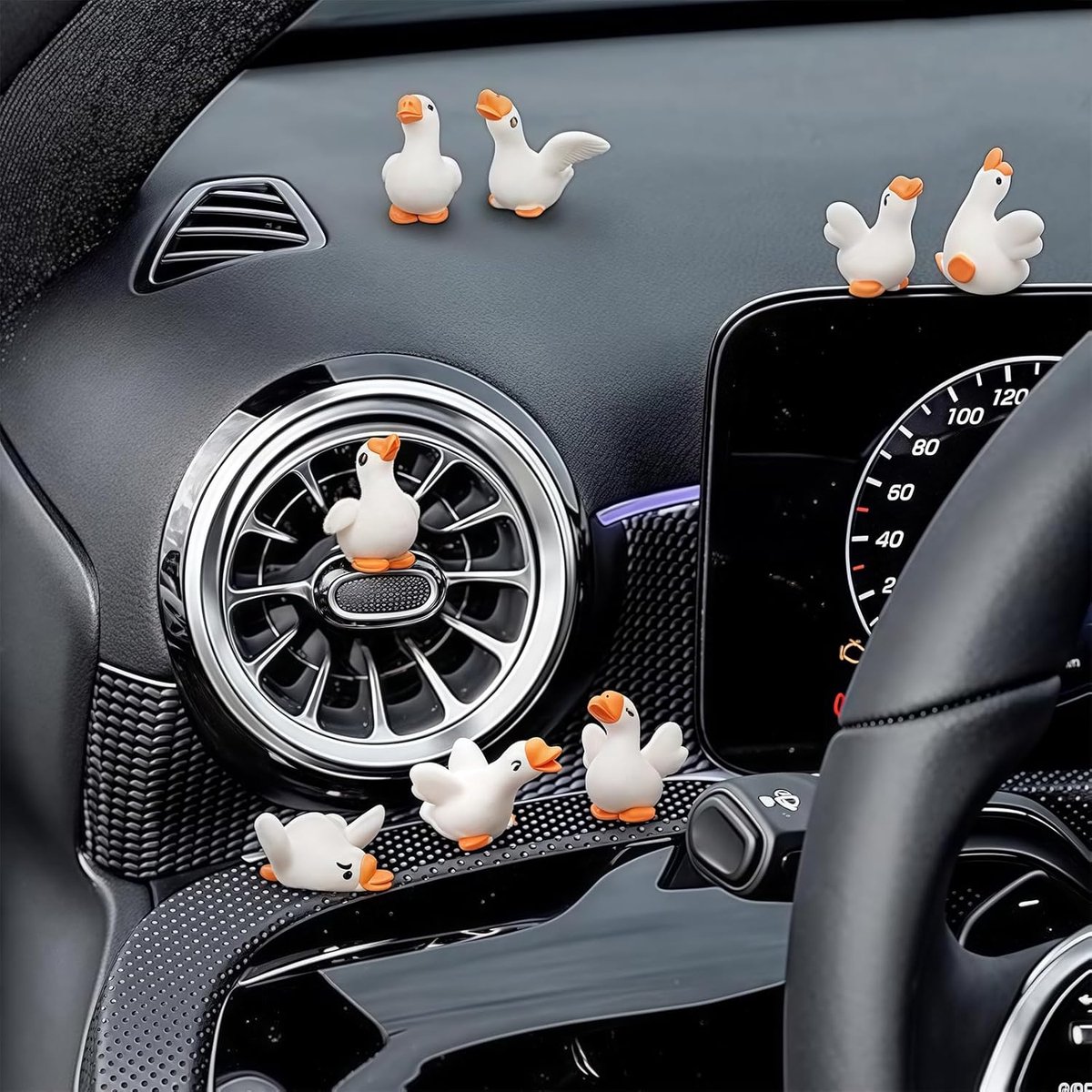 Image of 8 stuks Miniatuur Dieren Gans - Grappig Auto Dashboard Accessoires - Mini Gans Auto Decoratie - Grappige Gans Interieur Decoratie - Mini Figuren Voor Auto Thuis