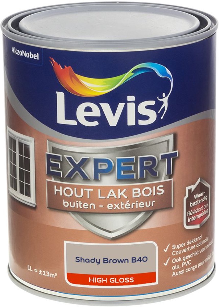 Levis - Expert Hout Lak Buiten High Gloss Mix - Shady Brown B40 - 1 L