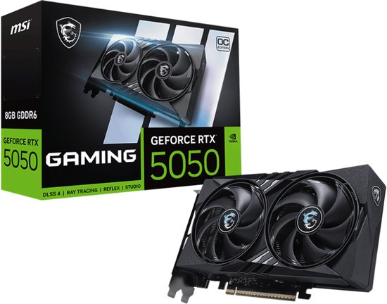 NVIDIA GeForce RTX 5050 8GB GDDR6 Videokaart PCIe 5.0 MSI Gaming OC HDMI 2.1b DisplayPort 2.1a