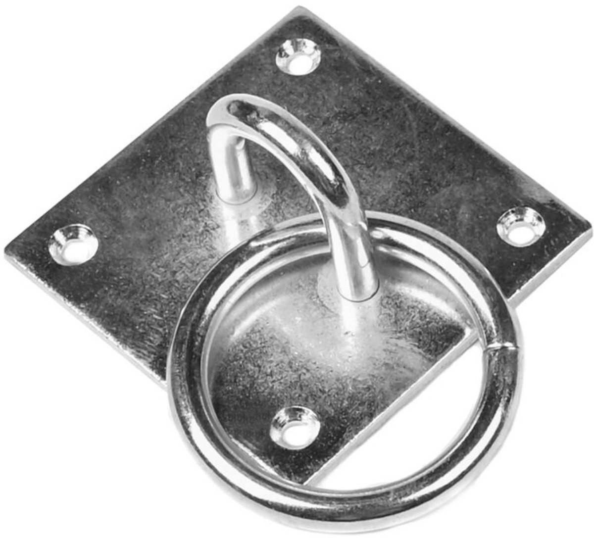 Oogplaat met ring (80x80 mm), verzinkt ijzer