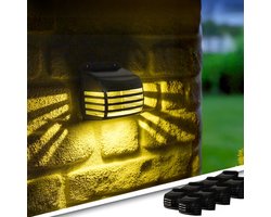 Solar wandlamp buiten 'Stripe' - Set van 8 stuks - Tuinverlichting op zonne-energie geschikt voor schutting - Zwart Solar wandlamp buiten 'Stripe' - Set van 8 stuks - Tuinverlichting op zonne-energie geschikt voor schutting - Zwart