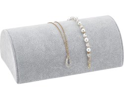 Half Moon Velvet Bracelet Display - Zacht Sieraden Display Stand - Lichtgrijs Armband Ketting Houder - Horloge Display Ramp Stand voor Verkoop Retail Show Thuis en Zakelijk Gebruik