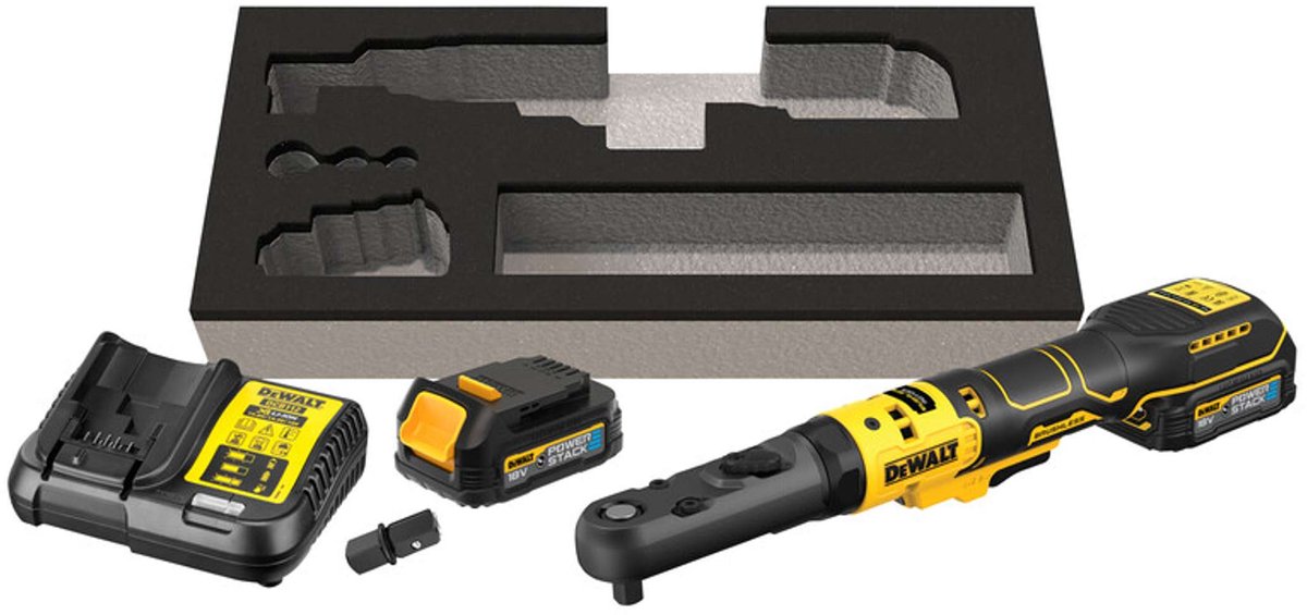DeWALT Gereedschap - 18V ACCU ratel, 2x accu's 1,7 Ah POWERSTACK, lader DCF510E2G