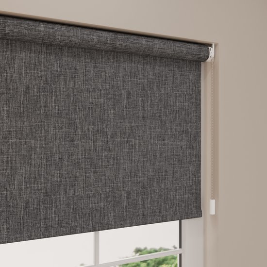 Store enrouleur électrique Easy Texture Blackout Anthracite 180 x 190 cm - CMD-02-P