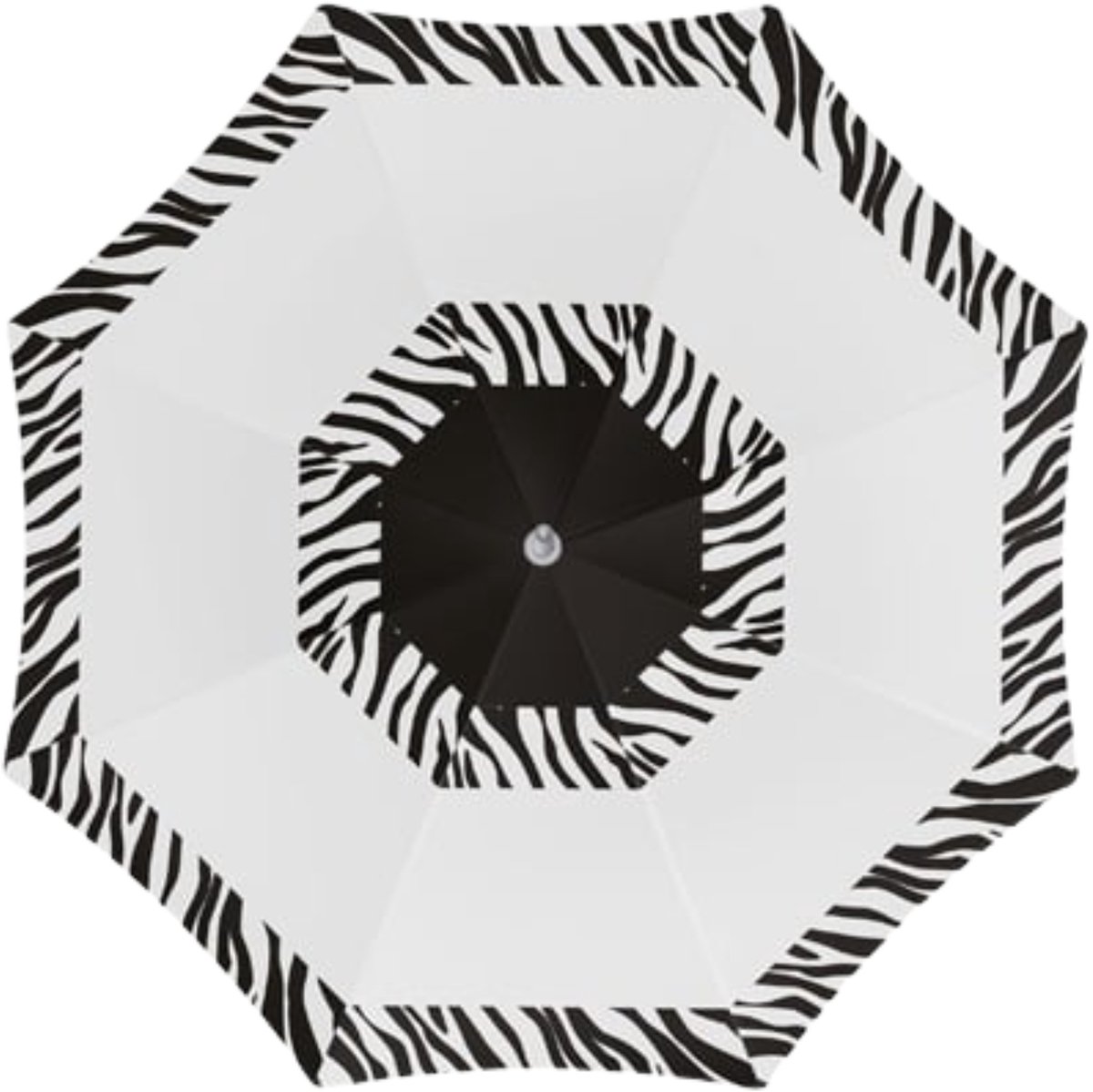 Strand parasol Kenia - D180 cm - zebraprint - inklapbaar - zomer - UV protectie