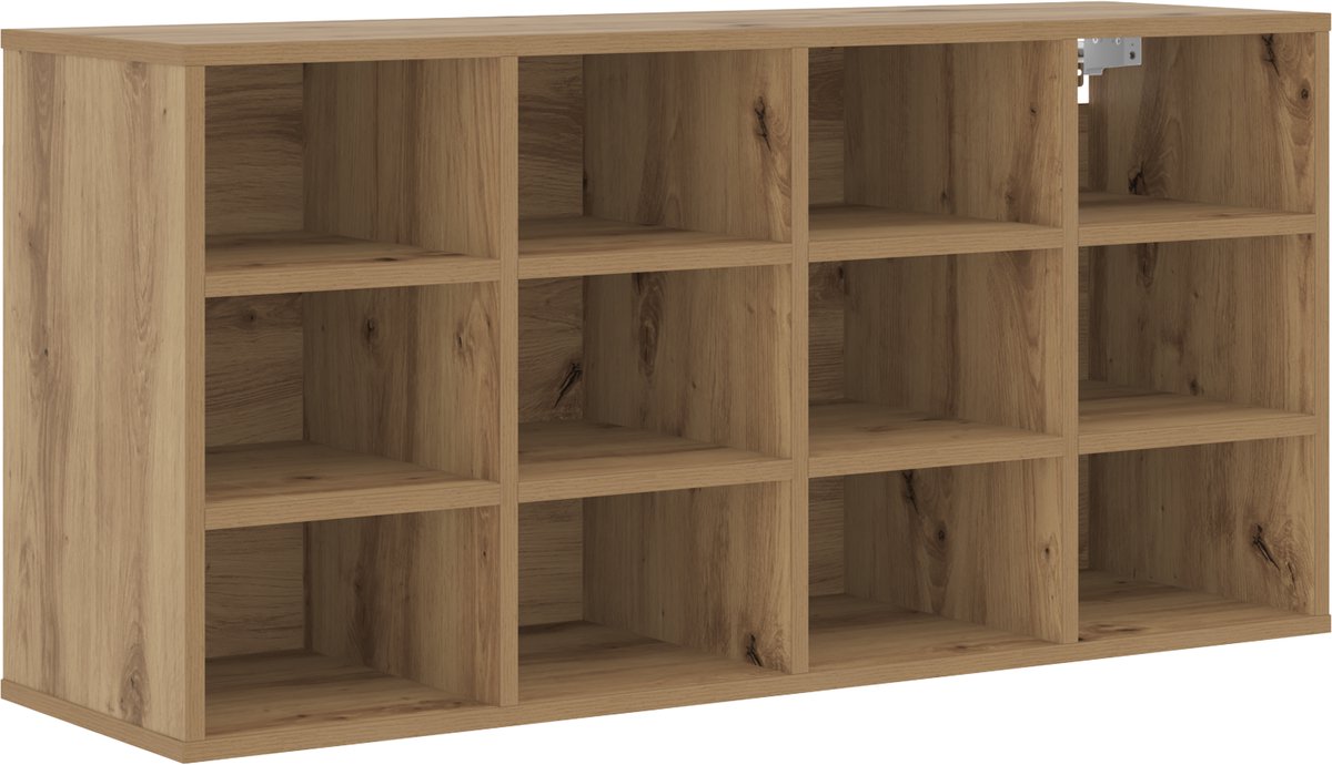 vidaXL Schoenenkast - 103 - x - 30 - x - 51 - cm - Bewerkt - hout - Artisanaal - eiken Artisanaal eiken