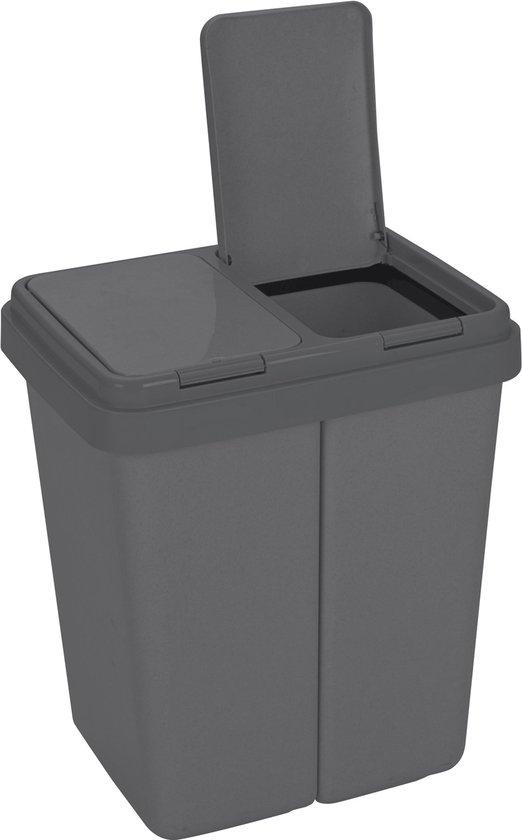 Poubelle Ibenzoa® à double compartiment de séparation pour un tri et un recyclage efficaces des déchets