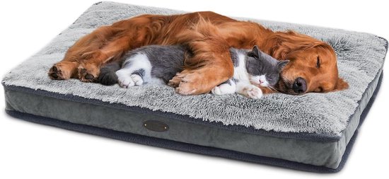 ping bu Hondenbed zacht huisdierbed pluizige pluche donut knuffel grote hondenbed bank warm kattenbed kalmerend puppy sofa kussen XXl hondenbed voor extra grote middelgrote hond (100cm, zwart