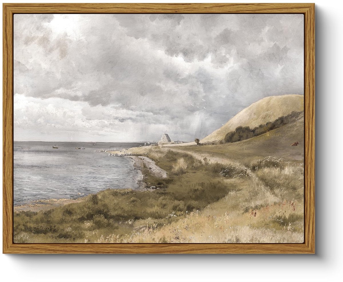 Ibenzoa Vintage Canvas Wandkunst met Lijst voor Diverse Kamers, Klassieke Decoratie 20 x 25 cm, Klein Formaat groen