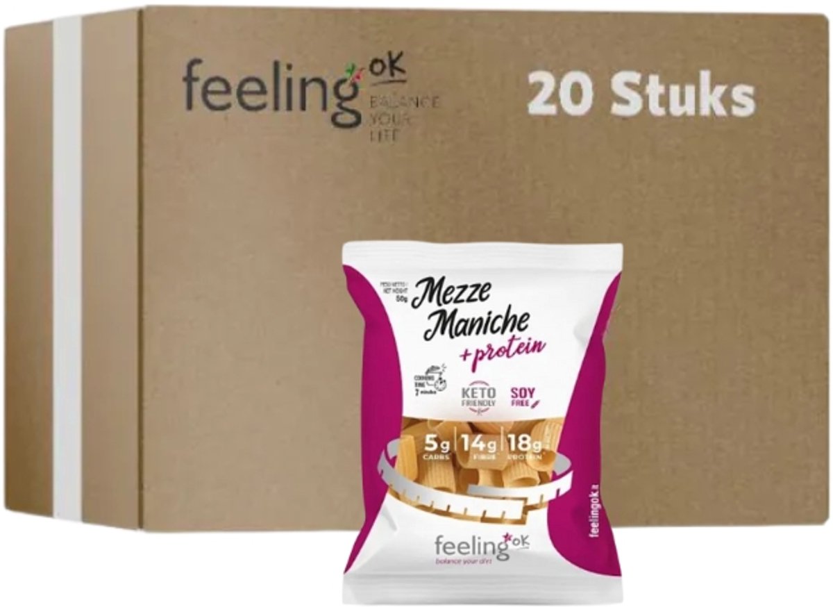 Feeling OK | Mezze Maniche + Protein | 20 stuks | 20 x 50 gram