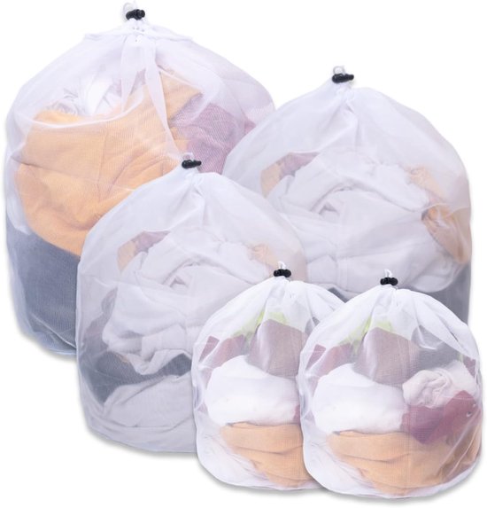 ZOENHOU 5 stuks grote wasnetten, 60 x 60 cm, waszak met