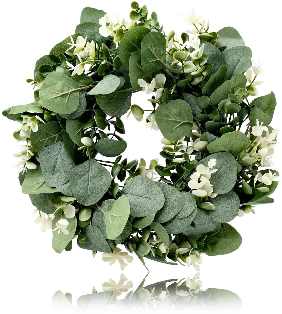 Ibenzoa® Eucalyptus Krans voor Lente Decoratie met Groene Bladeren, 30 cm Diameter