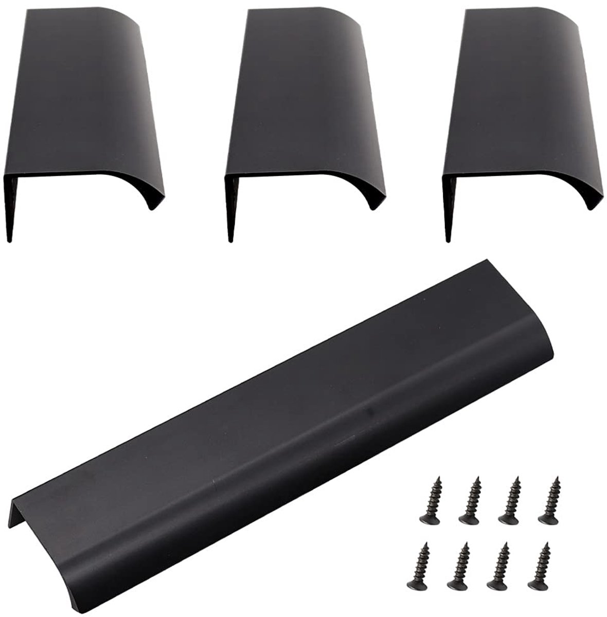 Ibenzoa® 4-delige onzichtbare handgreepset, zwart (160 mm gatafstand)