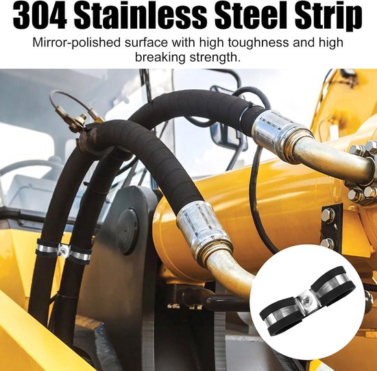 thumbnail: TRANKIELO® - Set Van 20 Roestvrijstalen Pijpklemmen – U-Vormige