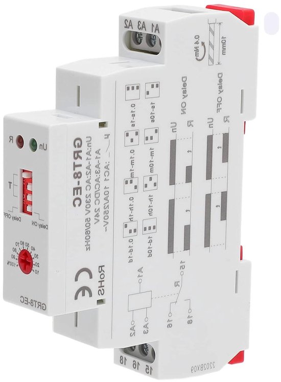 Inovra Plus - Delay Time Relay met LED-indicator en inrush-alarm ...