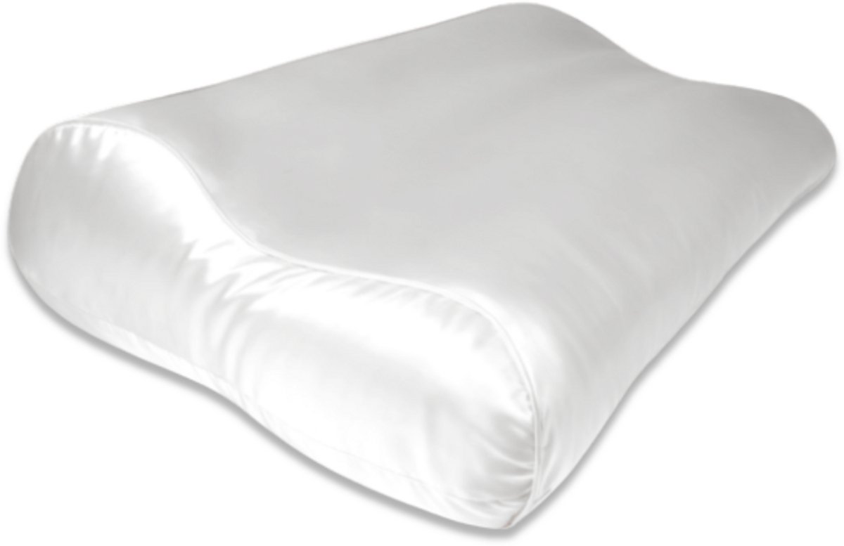 Zijden Kussensloop Cloud White Ergonomisch - 19MM - Silk Heaven - 30x50cm