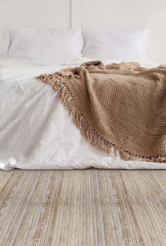 Storesdeco natuurlijke bamboe vloerkleed, antislip – grijs Beige, 60x90cm — afbeelding 3