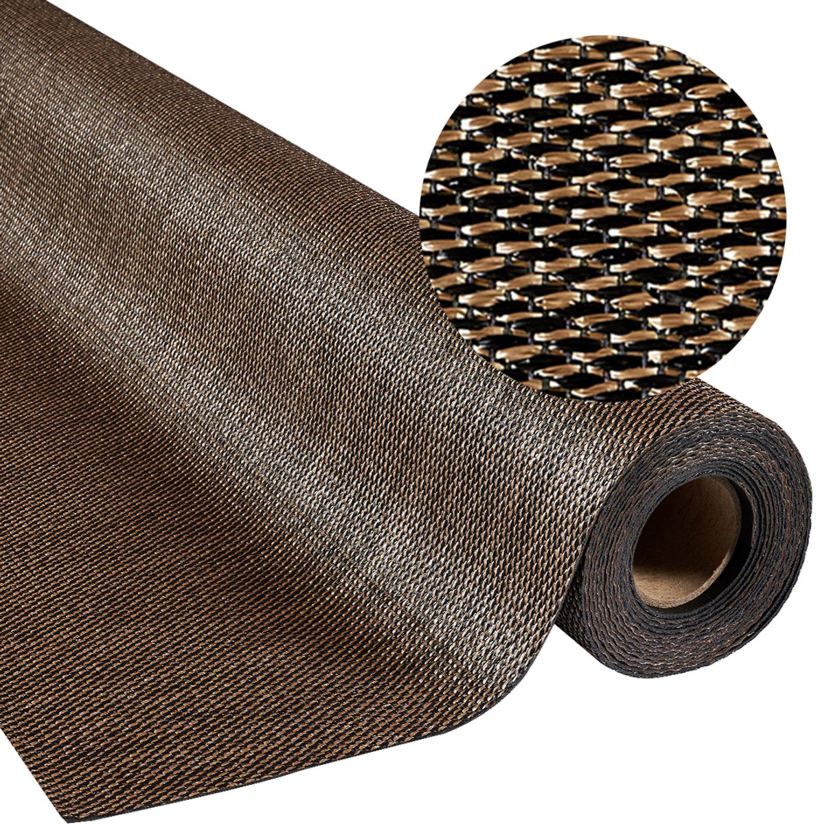 Storesdeco - Vinylvloer, kamerbreed tapijt, bruin-zwart 200x500 cm