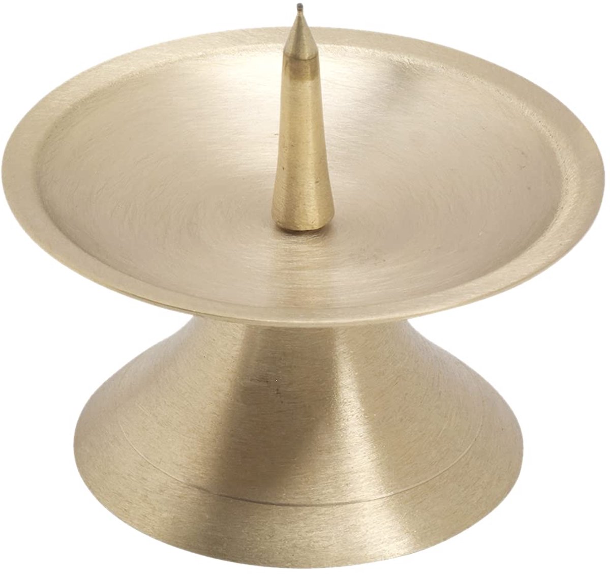 Ibenzoa Ronde Kandelaar van Messing in Mat Gouden Afwerking voor Kaarsen tot 7cm Diameter