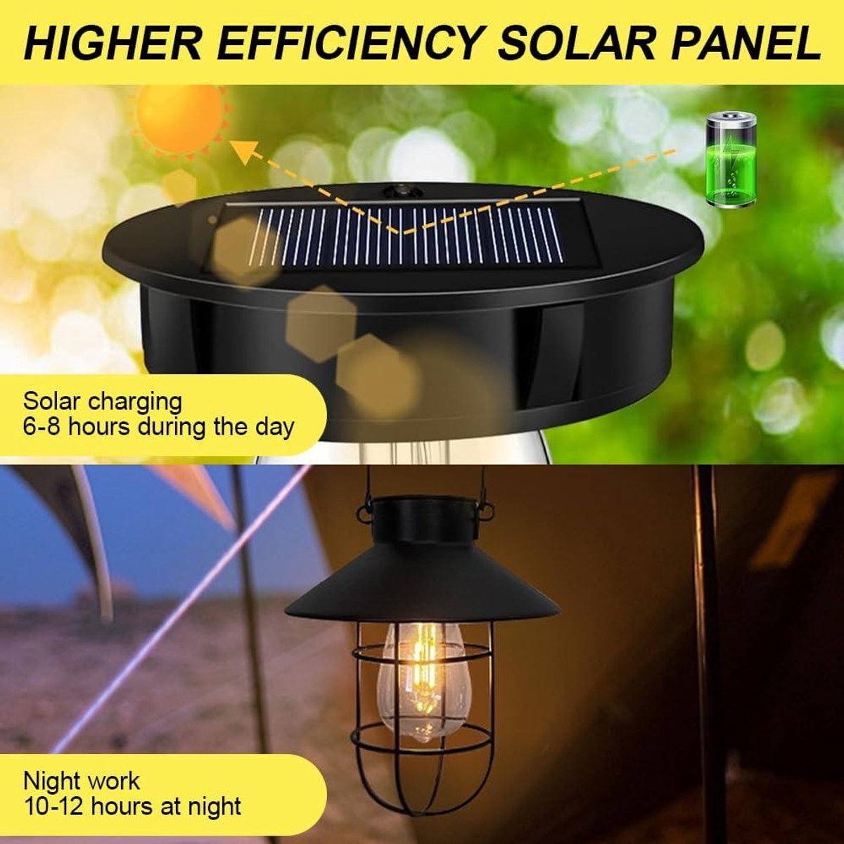 Adiwo Zonnepaneel Vervanging 7,5 Cm – 6 Stuks Met 2m Lichtslang – IP44 – Warm Wit – Voor Tuinlampen En Glazen Potten