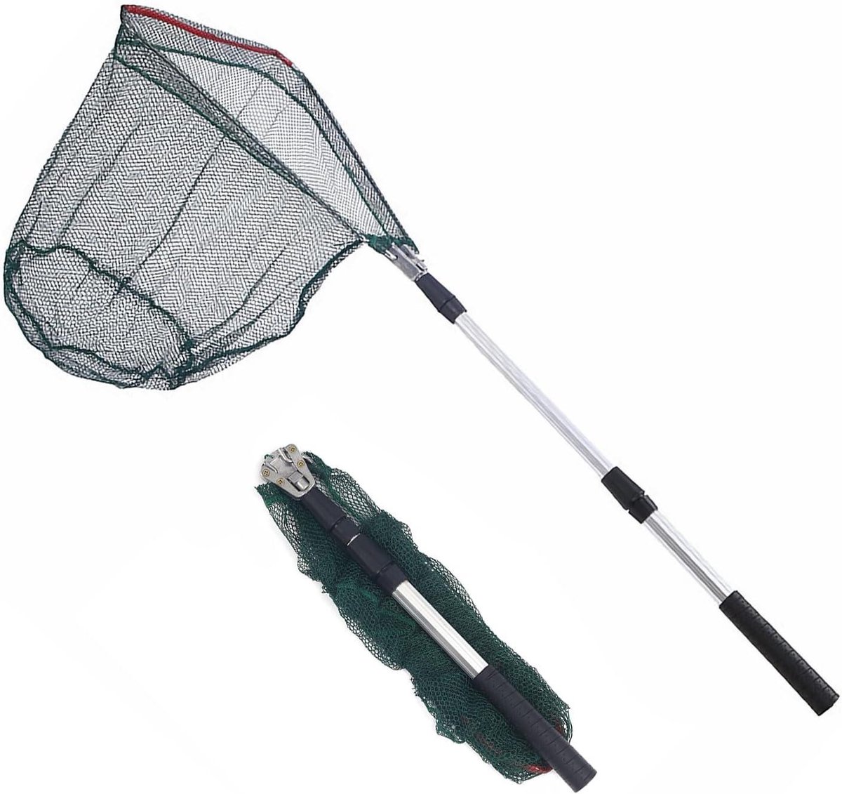 Allecto Plus - Schepnet voor vissen - 130 cm rubberen telescopisch schepnet volwassenen en kinderen
