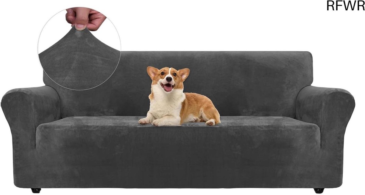 RFWR® Elastische Bankhoes voor 3 Zits, Universele Sofahoes met Anti-slip en Krasbestendigheid