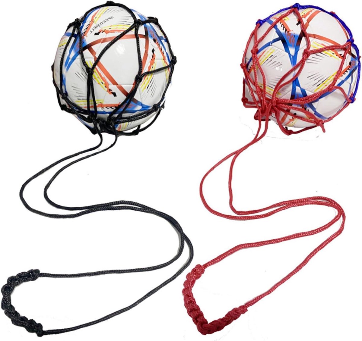 Allecto Plus - Voetbalkick trainernet voor kinderen, jongeren en volwassenen - Set van 2 stuks met voetbal-kicknet en draagtas - Solo voetbal oefenhulp - Trainingshulp voor terugkeertrainer
