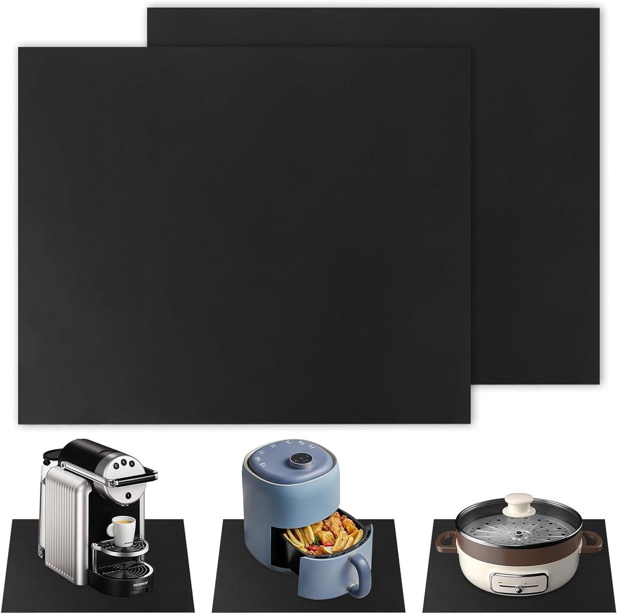 Afdruipmat voor servies 40 x 50 cm - Afdruipmat gootsteen koffiezetapparaat - Afwasmat keuken - Set van 2