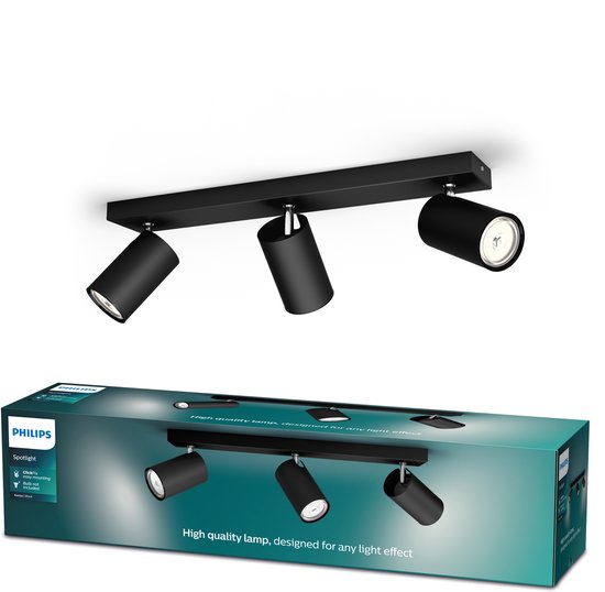 Philips myLiving 5059330PN Spot d'éclairage de surface Noir GU10 LED