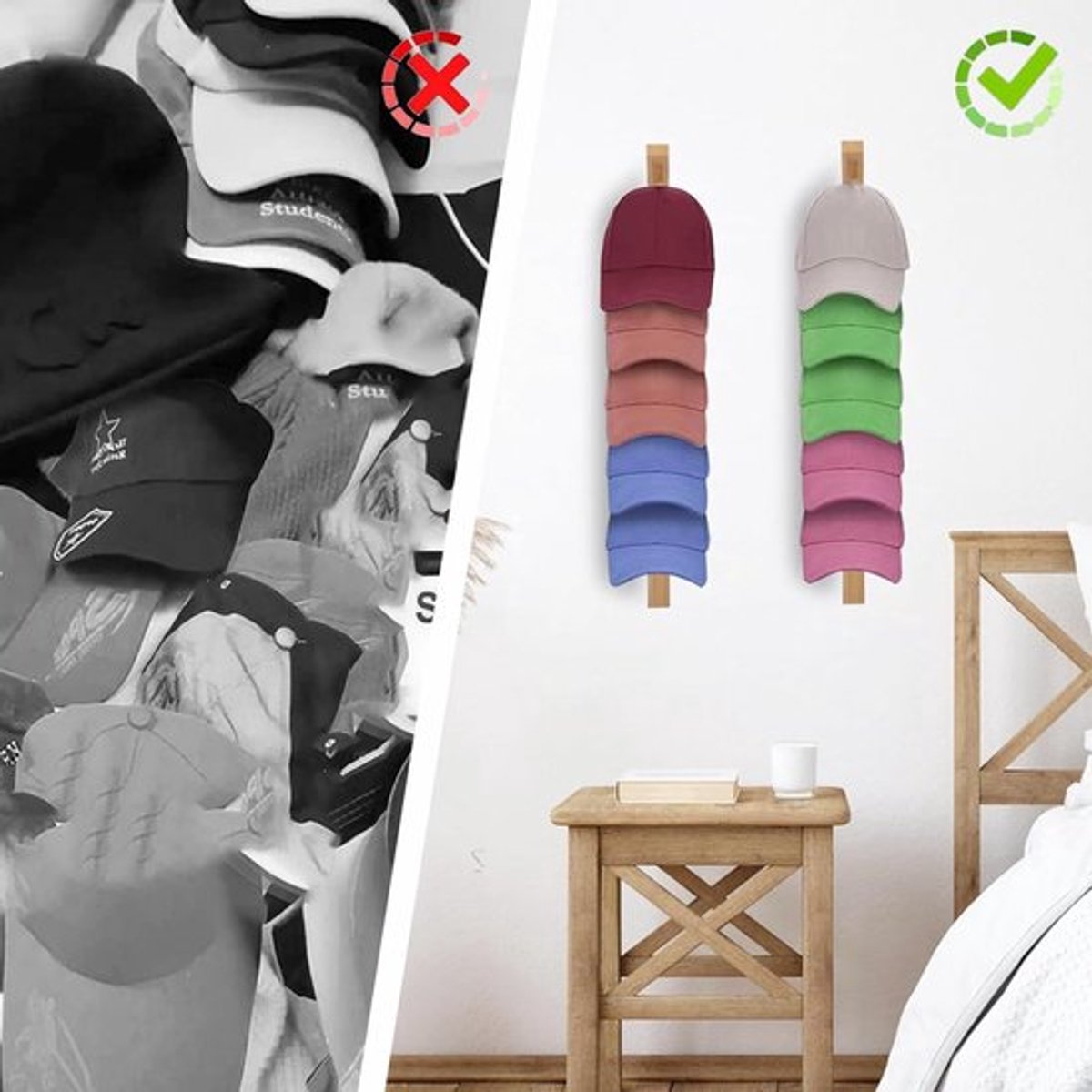 Hoedenhanger - macramé-stijl - plaats voor 2 hoeden | bol Hoedenhanger - macramé-stijl - plaats voor 2 hoeden | bol