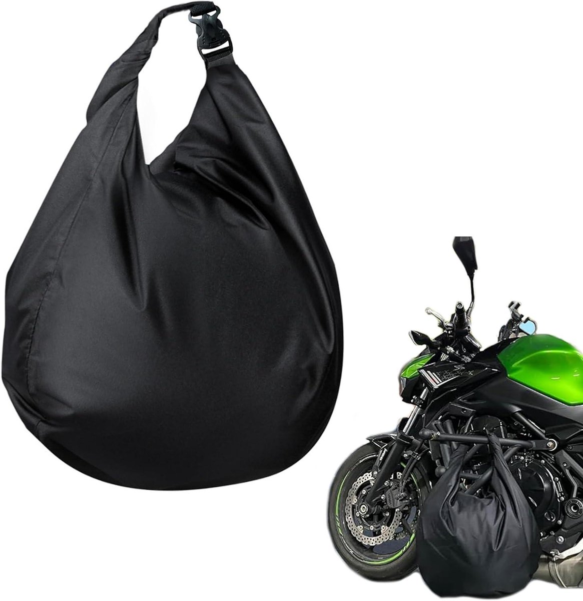 Allecto Plus - Waterdichte Motorfiets Oxford Doek Tas voor Helm op Motor - Zwart met Dubbel Gebruik Laadbare Helm Tas - Geschikt voor Motorrijden