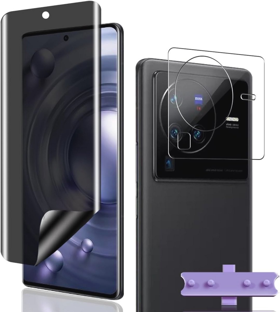 Inkijkbeschermingsfolie voor smartphone met camerabescherming - Anti-spy TPU displayprotectie