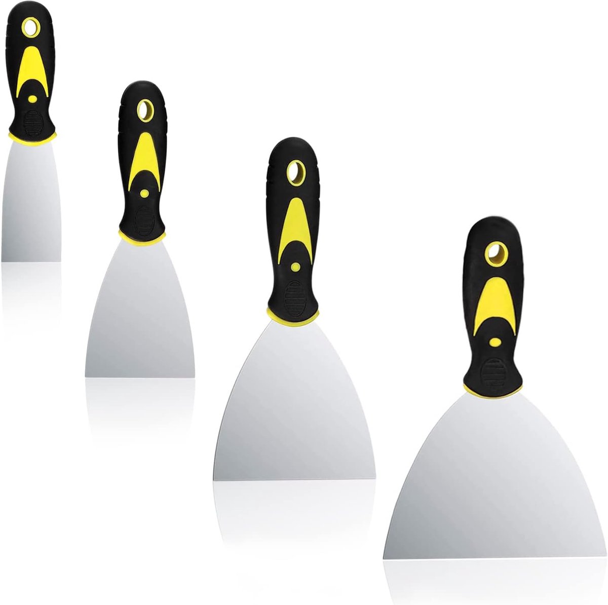 Roestvrijstalen Spatelset - Voor Plamuren en Schrapen - 4 Stuks - Diverse Groottes