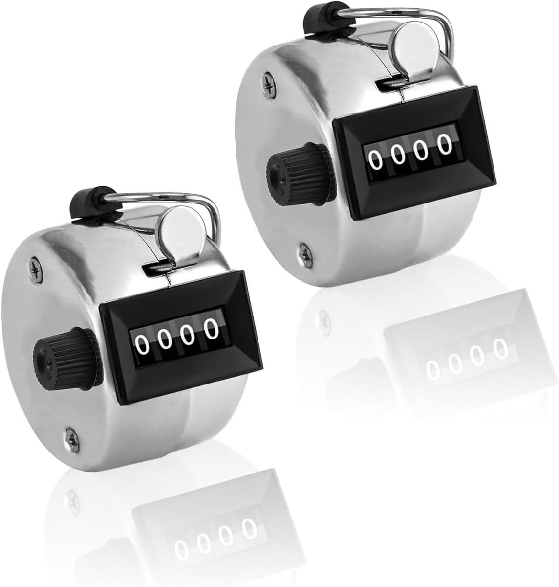 Allecto Plus - Set van 2 mechanische handtellers metaal 4-cijferig - voor zwemmen en sport gebruik