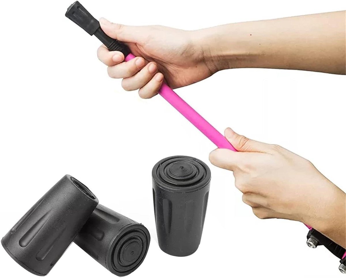 Allecto Plus - Rubberen buffer opzetstukken voor wandelstokken - Roze - Geschikt voor alle gangbare trekkingstokken