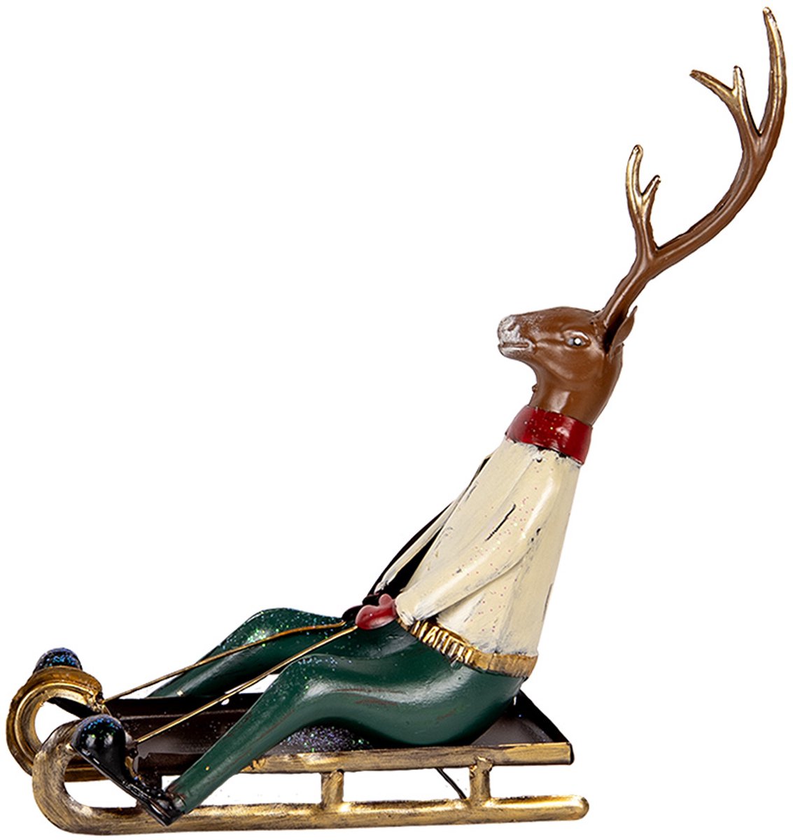 Decoratie Beeld Hert 30x12x32 cm Bruin Metaal