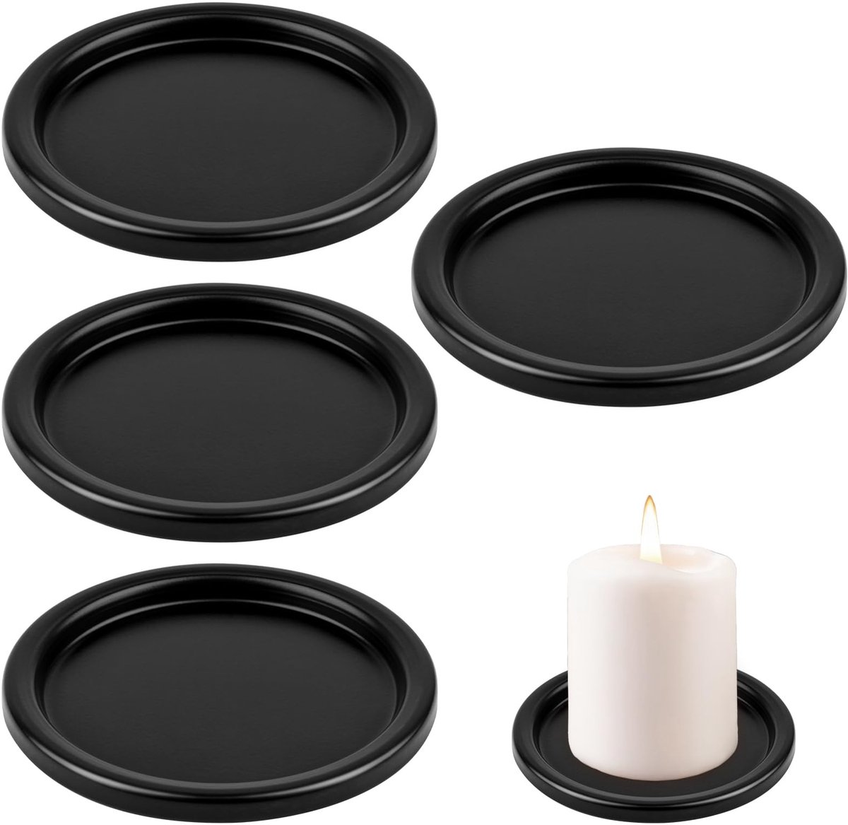 Ibenzoa® Elegante Metalen Kaarsenhouders Set van 4 voor Tafeldecoratie en Bescherming