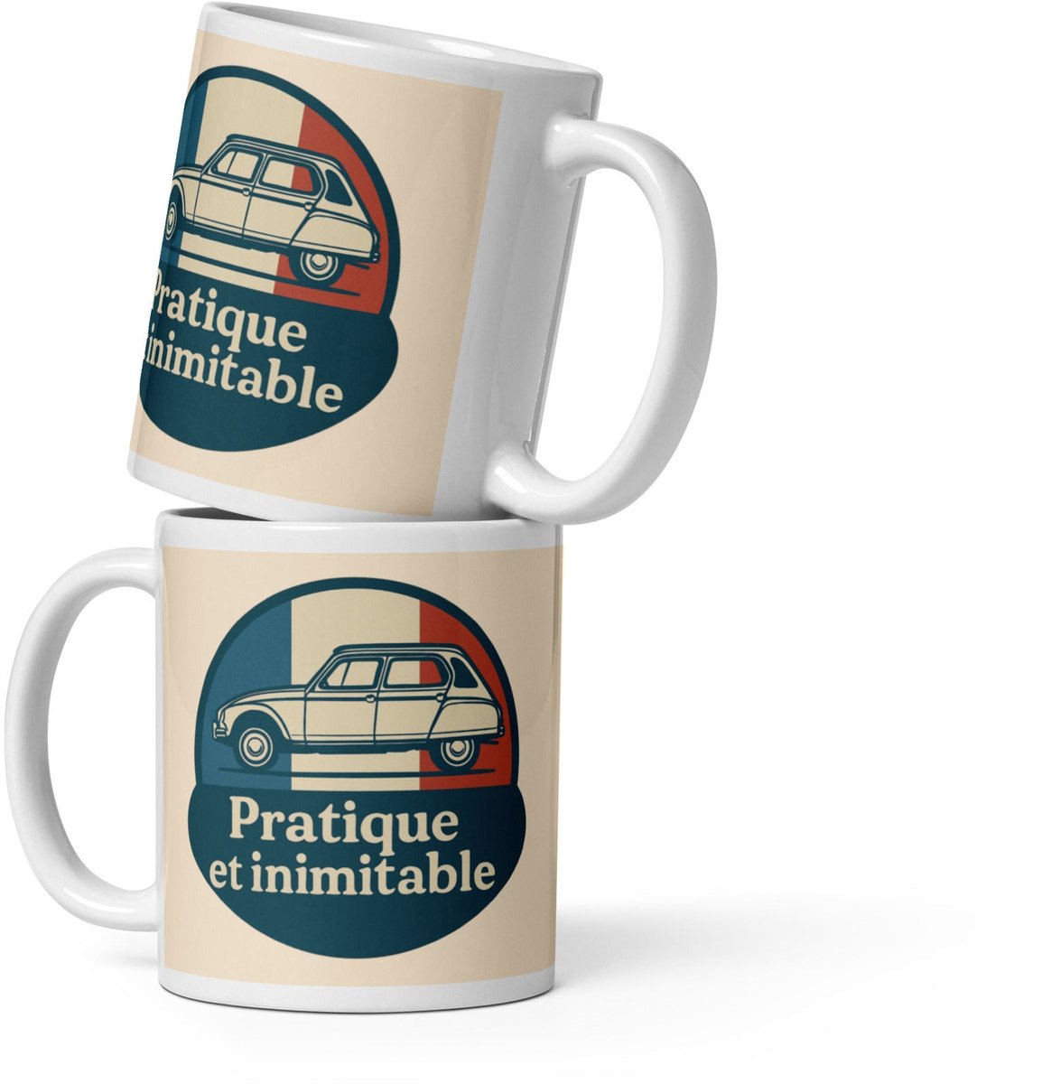 De2pktjes - Mok “Pratique et Inimitable” – Citroën Dyane, Voor Stijlvolle Sips!