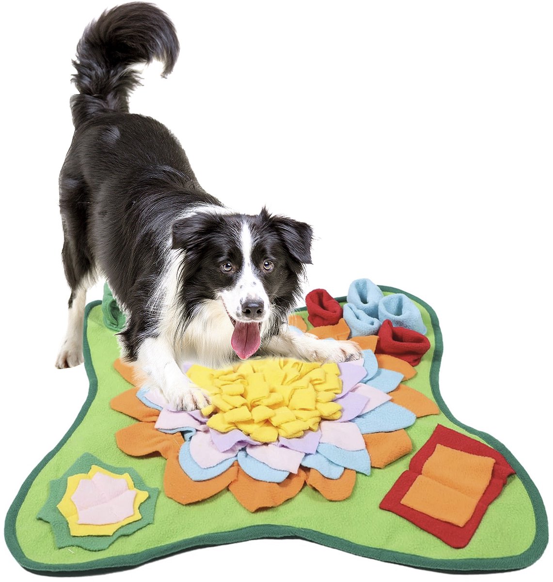 Ohpets® Snuffelmat Hond – Groen – Speelmat – Hondenspeelgoed – Fleece – Snackmat – Likmat – Snuffelmat voor hond, puppy, kat & konijn – denkspel honden – 48 x 48 cm