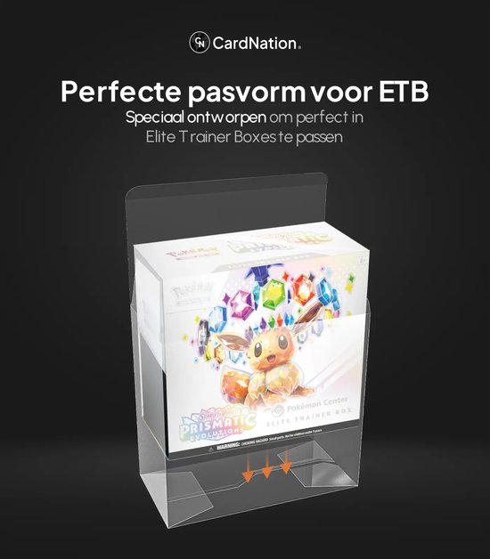 Protector PET Elite trainer box pack 10 unidades, protector plástico para cajas ETB 19x16,7x9CM, compatible con Pokémon elite trainer box – Rígido, Resistente, Antipolvo