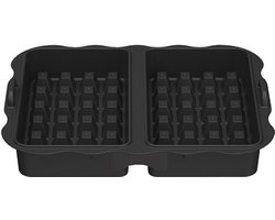 2-delige Geschikt voor Airfryer bakplaat voor Ninja AF300EU 400 451EU SL400EU siliconen wafelvorm - zwart