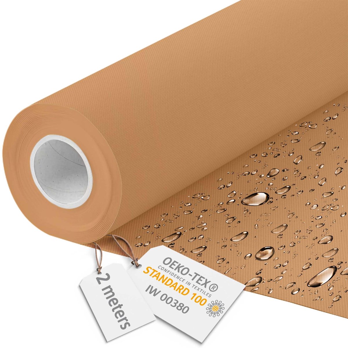 DreamRoots Canvas Waterdicht - Meubelstof per meter 160 cm breed - Waterafstotende stof 220 g/m2 600D - Luifelstof Waterdicht per meter Beige 2M