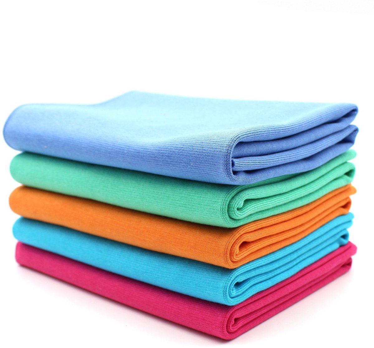 5x 0,25m manchettenstofset buisvormige stof 95% katoen, 5% elastaan selectie jersey (kleur 3, set van 5)