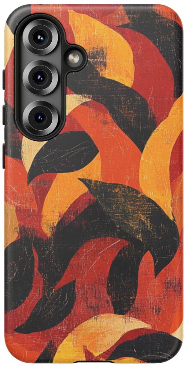 Abstract Herfstbladeren Patroon – Telefoonhoesje Geschikt voor Samsung Galaxy S25
