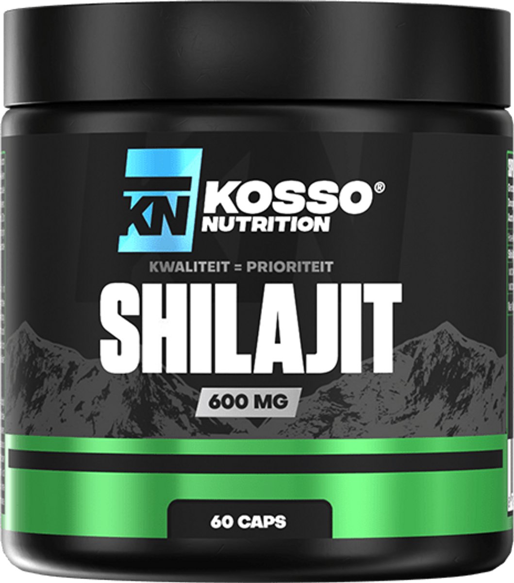 Kosso Nutrition – Shilajit – 600mg Extract – Ondersteunt Energie, Herstel & Testosteron – 60 Capsules