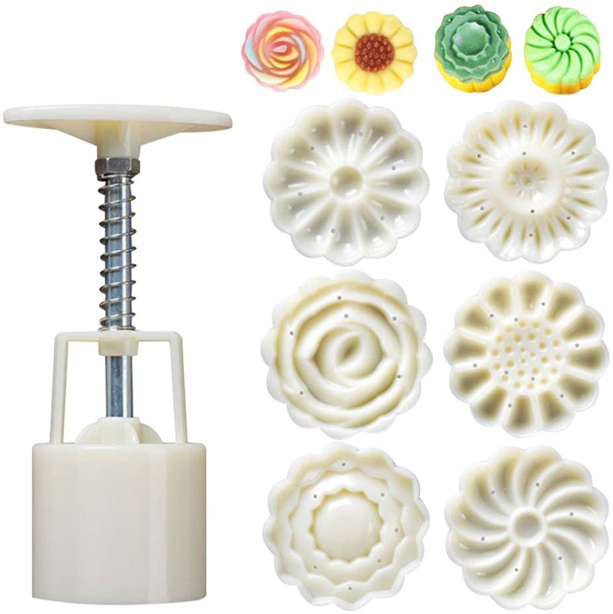 Taartvorm-Mold-6 Uitstekvormen Voor Maan-En Koffiekoekjes-1 Set-Wit