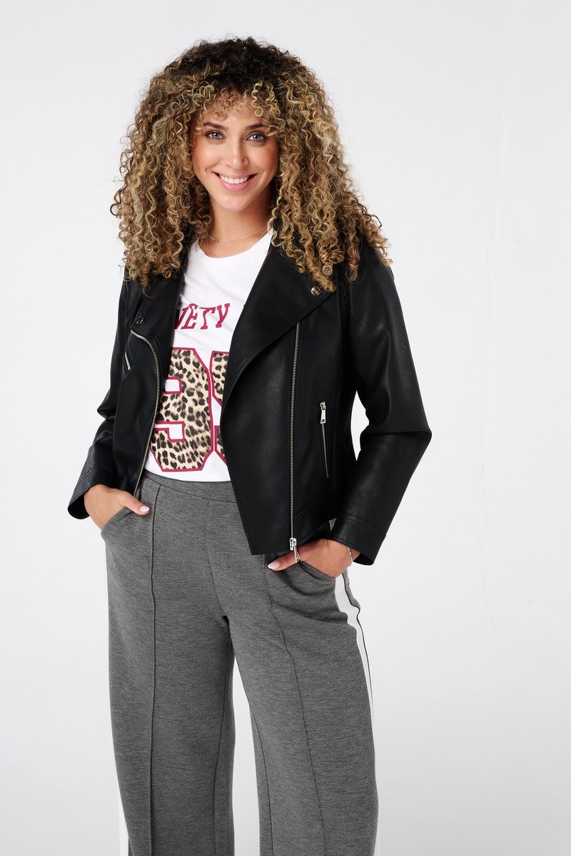 MS Mode Jas Bikerjasje van imitatieleer bol