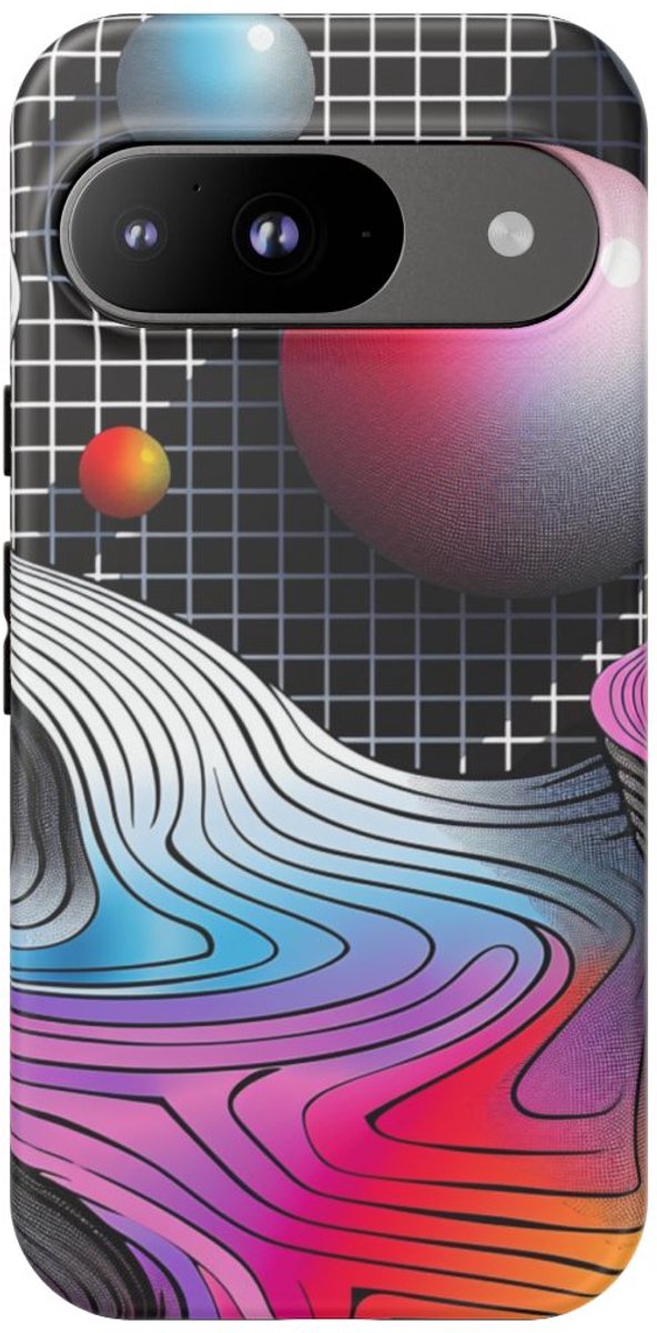 Kleurrijk Abstract Geometrisch Landschap – Telefoonhoesje Geschikt voor Google Pixel 9