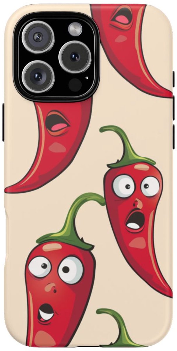 Grappig Rood Chilipeperpatroon – Telefoonhoesje Geschikt voor iPhone 16 Pro Max