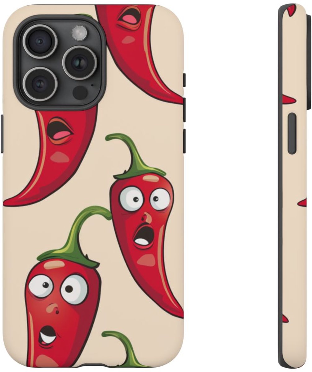 Grappig Rood Chilipeperpatroon – Telefoonhoesje Geschikt voor iPhone 15 Pro Max
